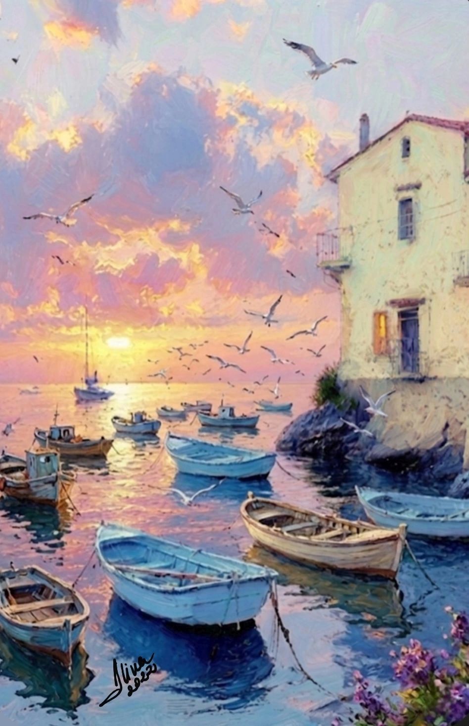 ArteDiAlina.com painting: The Fisherman's house